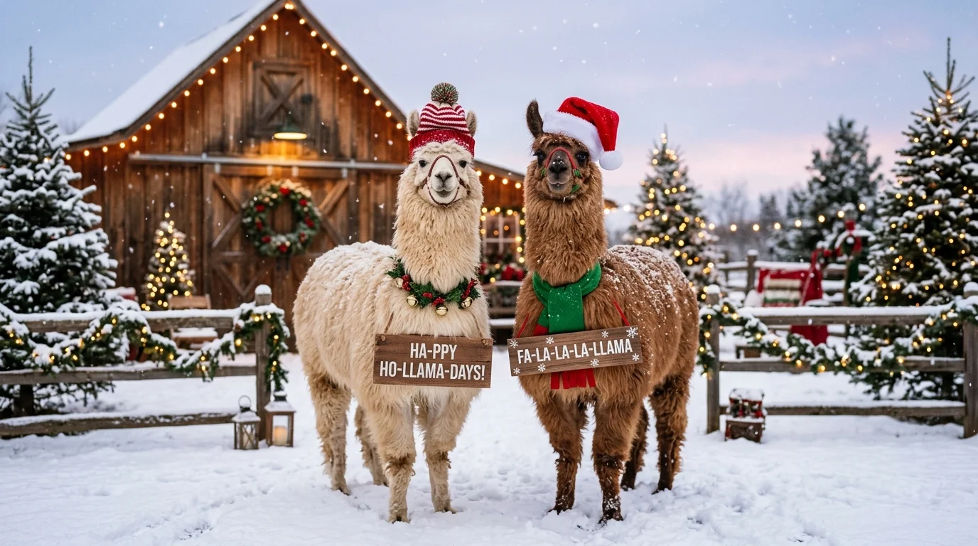 30 Extra Llama Christmas Puns