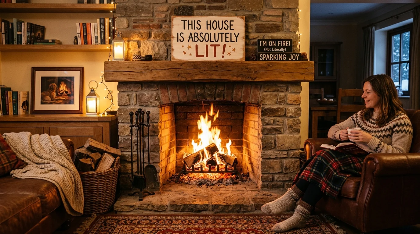 Funny Fireplace Puns
